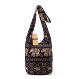 Cotton Shoulder Bohemian Style Messenger Bag Elephant Print Crossbody Bag