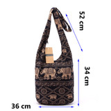 Cotton Shoulder Bohemian Style Messenger Bag Elephant Print Crossbody Bag