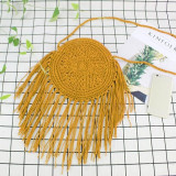 Handmade Straw Tassel Rattan Woven Vintage Rope Knitted Messenger Bag