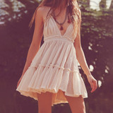 Bohemian Dress Sexy Spaghetti Strap V Neck Backless Dresses