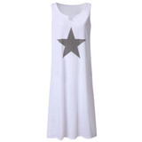 Boho Casual Stars V-Neck Loose  Sleeveless Print Dress Boho Casual Stars V-Neck Loose  Sleeveless Print Dress