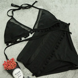 Halter Retro Mesh Hollow Out String Bikini