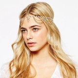 Trendy Hair Decoration Indian Boho Head Chain Pearl Headpiece