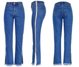 High Waist Women Flare Jeans Bell Bottom Ripped Jeans