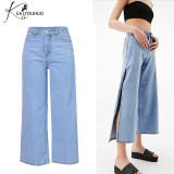 High Waist Women Flare Jeans Bell Bottom Ripped Jeans