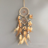 vintage home decoration retro feather dream catcher circular feathers wall hanging