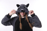 Gray Raccoon Adult Onesie Pajama Costume