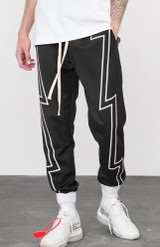 FW Stripe Screen Print Elastic Waist Men's Track Sweatpants