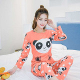 Cute Cartoon Print Long Sleeved Pajama set