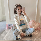 Long Sleeve Flannel Warm Pajama Set