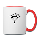 Contrast Coffee Mug, I Love Flying