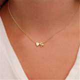 Tiny Dainty Heart Personalized Initial Necklace