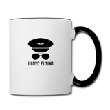 Contrast Coffee Mug, I love Flying for Pilots