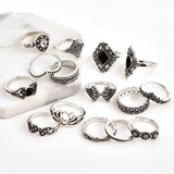 15 Pcs/Set Bohemian Silver Ring