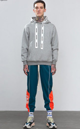 Letter Printed Side Striped Retro Men's Track Sweatpants