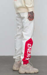 Letter Printed Side Striped Retro Men's Track Sweatpants
