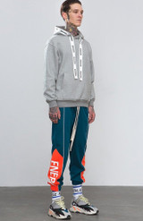Letter Printed Side Striped Retro Men's Track Sweatpants