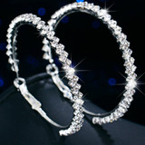Crystal Circle Hoop Earrings for Women