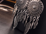 Vintage Leaf Feather Dangle Earrings For Women