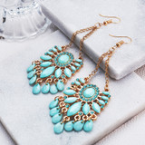 Green Drop Crystal Dangle Women's Earring