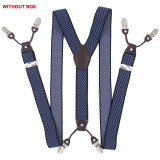 Fashion Leather 6 clips Men's Suspenders
