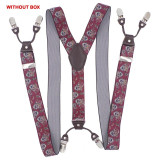 Fashion Leather 6 clips Men's Suspenders