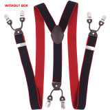 Fashion Leather 6 clips Men's Suspenders