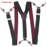 Fashion Leather 6 clips Men's Suspenders