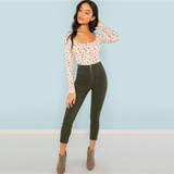 Apricot Floral Print Casual Women Top