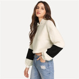 White Preppy Crop Teddy Hoodie Women Sweatshirts White Preppy Crop Teddy Hoodie Women Sweatshirts