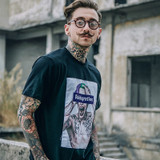 Crazy Skull Tattoo Print Men Hip Hop T-Shirt