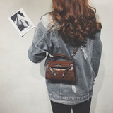 Crocodile Pattern Lock Leather Crossbody Women's Bag