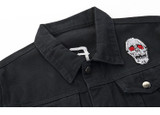 Denim Black Rose Embroidery Denim Jacket