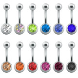 12 Pcs/Lot Belly Button Crystal Rings