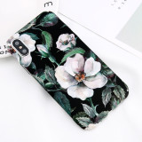 Flower Leaf Painted Case For iPhone X