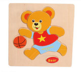 Wooden 3D Puzzle Jigsaw Wooden Toys For Children Cartoon Animal Puzzles Intelligence Kids Children Educational Toy