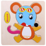 Wooden 3D Puzzle Jigsaw Wooden Toys For Children Cartoon Animal Puzzles Intelligence Kids Children Educational Toy