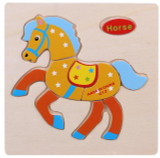 Wooden 3D Puzzle Jigsaw Wooden Toys For Children Cartoon Animal Puzzles Intelligence Kids Children Educational Toy