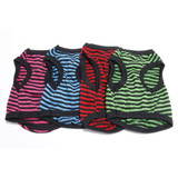 Cute Summer Clothes Teddy Dog Colorful Strip Vest