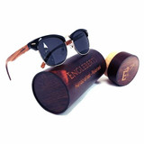 Real Walnut Wood Club Style Sunglasses, Polarized, Handcrafted