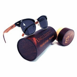 Real Walnut Wood Club Style Sunglasses, Polarized, Handcrafted