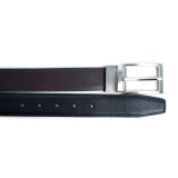 Reversible Genuine Leather Belt with Rotated Buckle Reversible Genuine Leather Belt with Rotated Buckle