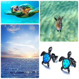 Sea Turtle Opal Stud Earrings