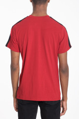 DUAL STRIPE TEE- RED/BLACK