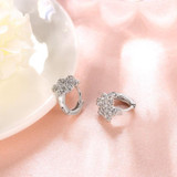 18K White Gold Plated Snow Flake Swarovski Huggie Earrings 18K White Gold Plated Snow Flake Swarovski Huggie Earrings