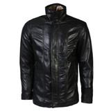 Men's Tiberius Premium Lambskin Leather Coat with Fur
