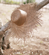 Rimba Wide Round Palm Straw Hat, in Toasted Beige (Pre-order)