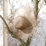 Rimba Wide Round Palm Straw Hat, in Toasted Beige (Pre-order)