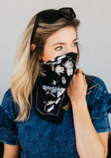 Boho Bandana Face Mask Black