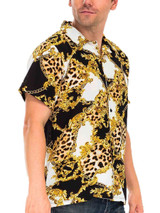 HIDDEN CHEETAH BUTTON DOWN SHIRT